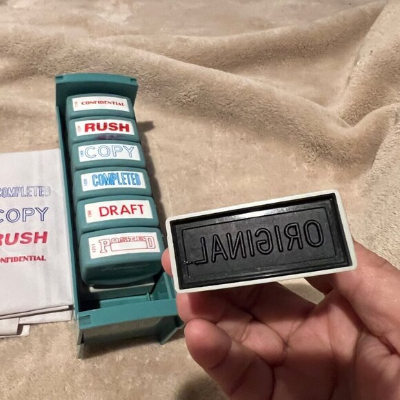 Xstamper Re-Inking Stamp Set. Complete work home office - Picture 3 of 6